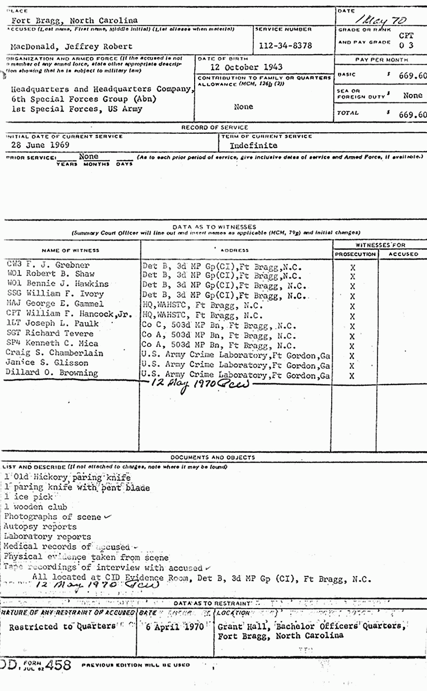 October 13, 1970: Article 32 final report of Col. Warren Rock, p. 6 of 18