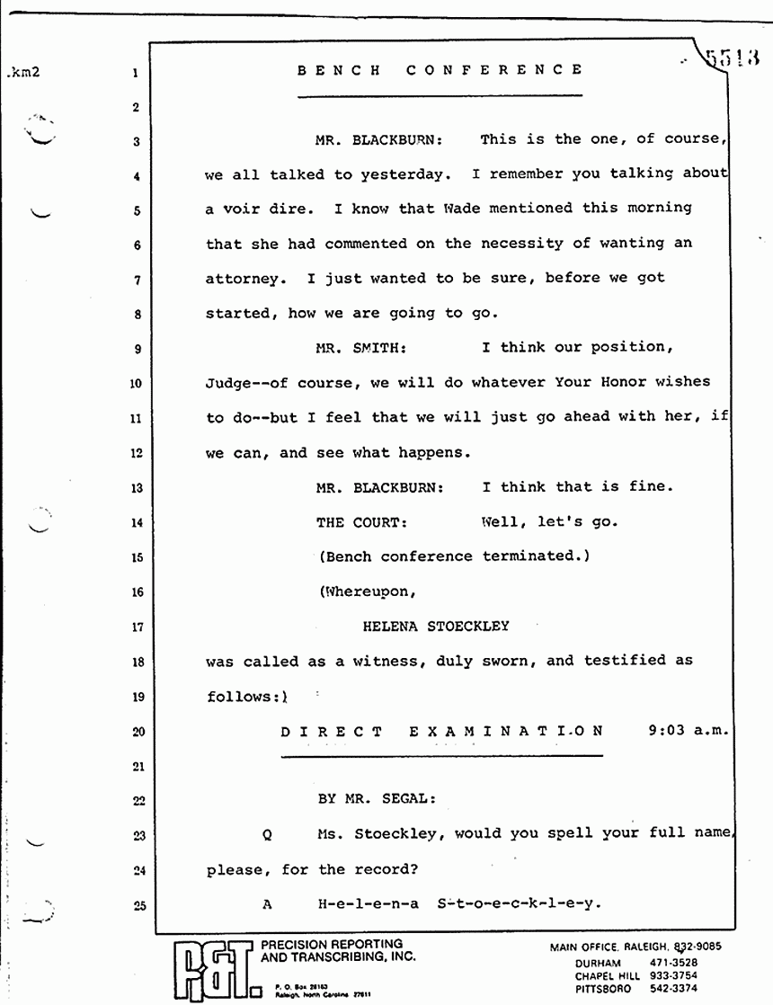 August 17, 1979: Helena Stoeckley, trial p. 5513