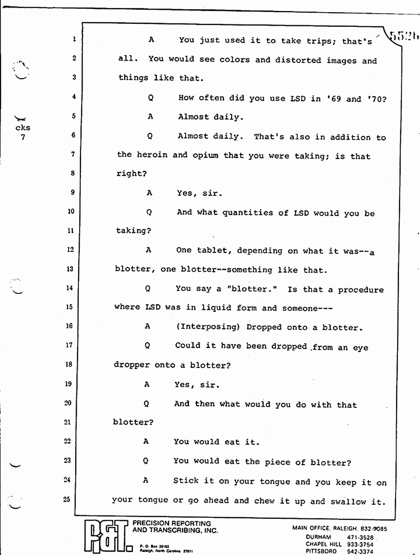 August 17, 1979: Helena Stoeckley, trial p. 5526