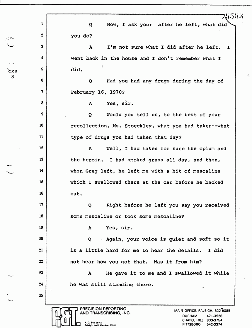 August 17, 1979: Helena Stoeckley, trial p. 5553