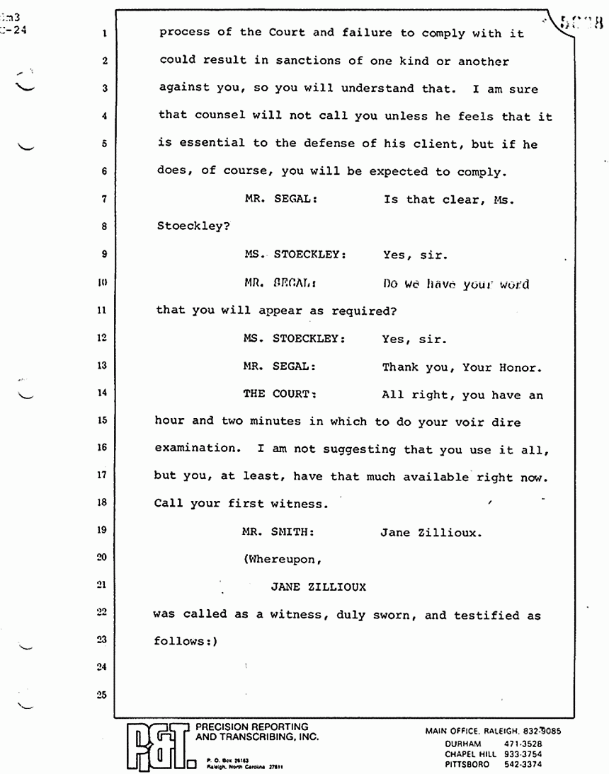 August 17, 1979: Helena Stoeckley, trial p. 5688
