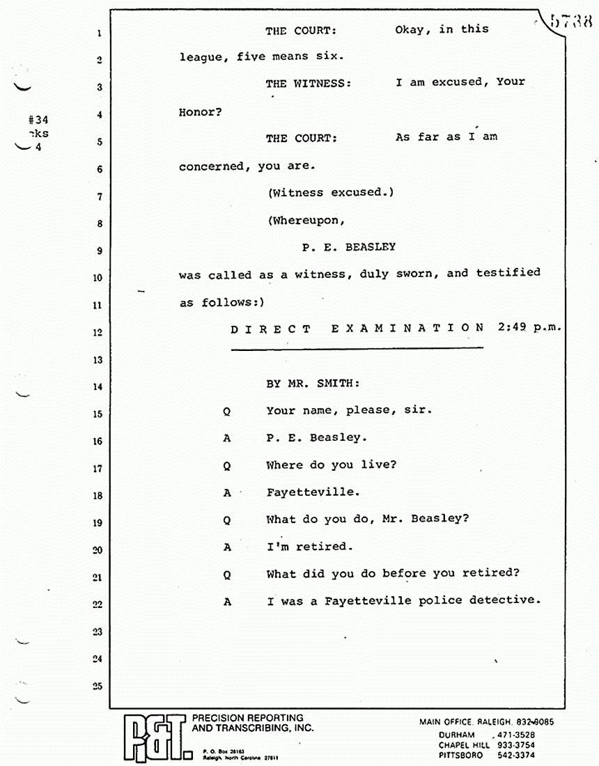 August 17, 1979: Robert Brisentine and P. E. Beasley, trial p. 5738