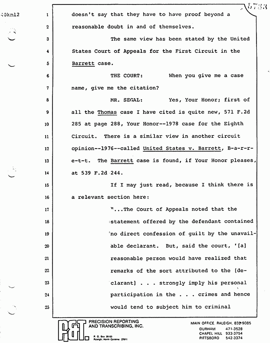 August 17, 1979: Discussion following testimonies on voir dire, trial p. 5783