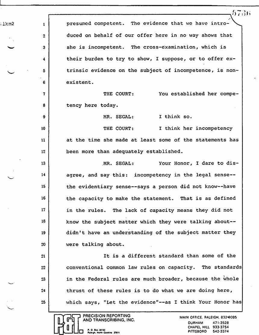 August 17, 1979: Discussion following testimonies on voir dire, trial p. 5786