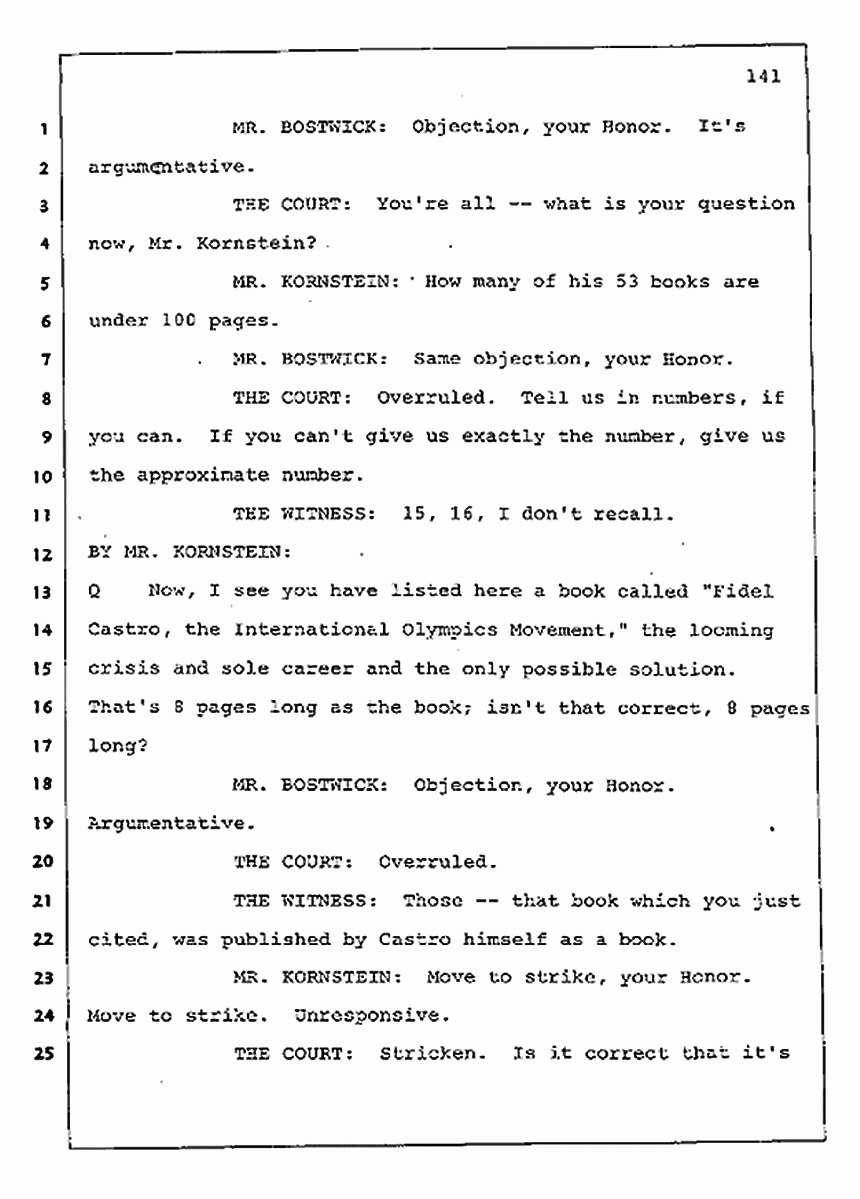 Los Angeles, California Civil Trial<br>Jeffrey MacDonald vs. Joe McGinniss<br><br>August 11, 1987:<br>Rebuttal Witness: Jeffrey Elliot, p. 141