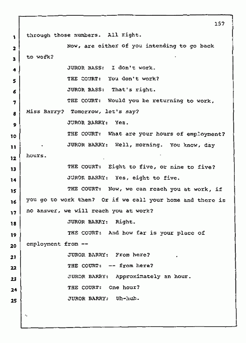Los Angeles, California Civil Trial<br>Jeffrey MacDonald vs. Joe McGinniss<br><br>August 13, 1987:<br>Jury Instructions, p. 157